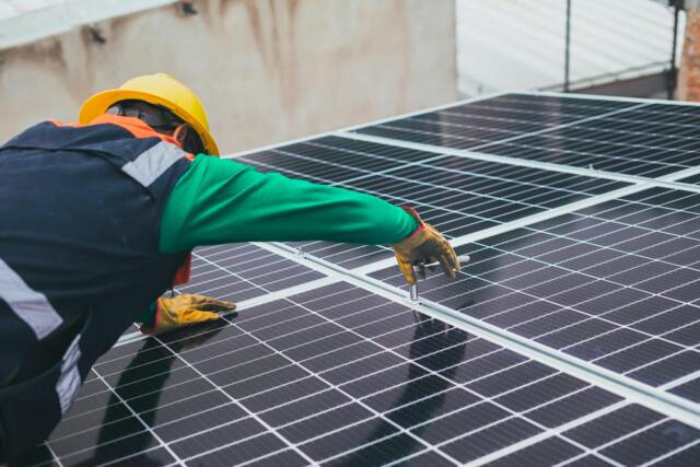 installatie van zonnestroomsysteem